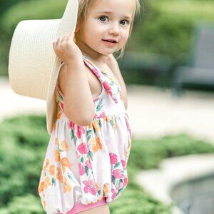Wildling by Well Dressed Wolf Fruit Punch Floral Swim Bubble NWT 12m